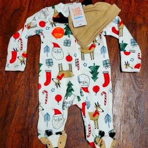 Carter's just one you Christmas sleep n play with matching hat